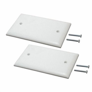 Single Gang Plastic White Electric Box Blank Face Wall Plate Cover (2/pk) 1-Gang