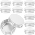 thumbnail image 1 of 24pcs Aluminum Tin Cans Metal Round Tins Containers Screw Lid Small Empty Jars, 1 of 7