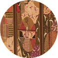 thumbnail image 1 of Ahgly Company Machine Washable Indoor Round Transitional Orange Area Rugs, 7' Round, 1 of 7