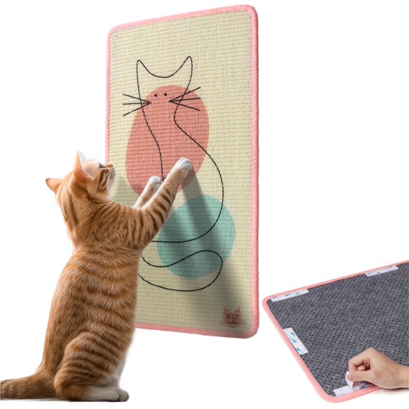 The Cat Ladies Scratching Poster - Wall Scratcher Pads - Scratch Mat Art Print for Indoor Cats - Furniture Couch and Carpet Protector - Wall Mounted or Floor Sisal Scratchers