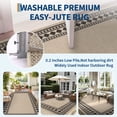 thumbnail image 3 of Garvee 5'x7' Modern Bordered Rug Solid Area Rug, Geometric Washable Rugs Stain Resistant Low Pile Rug Non Slip Indoor Outdoor Carpet for Living Room Bedroom Home Office, Jute, 3 of 8