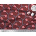 thumbnail image 3 of Soimoi polyester Crepe Fabric Leaves & Tulip Floral Decor Fabric Printed Yard 42 Inch Wide, 3 of 3