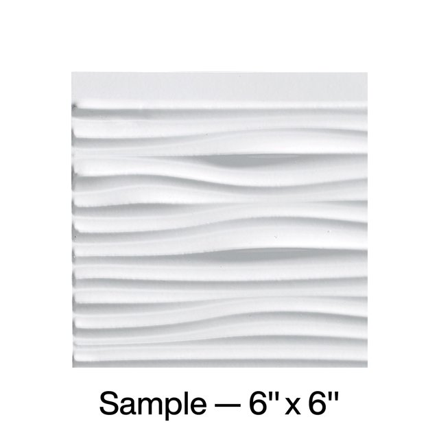 FASÄDE Waves Decorative Vinyl Backsplash Panel in Gloss White (6X6 Inch Sample)