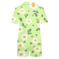 thumbnail image 4 of Jamicy Pyjama Super Doux pour Femmes Mode Décontractée Imprimé Haut à Manches Courtes à Col à Revers avec Short Ample Confortable Ensemble de Pyjama pour la Maison, 4 of 4