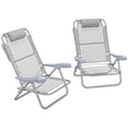 thumbnail image 1 of Outsunn Ensemble de 2 Chaises de Pêche, Chaises de Camping pour l'Extérieur, Gris Pâle, 1 of 10