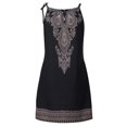 thumbnail image 4 of HKEJIAOI Robes de Plage pour Femmes Offres Liquidation Cadeau de la Saint-Valentin Femmes Mode Décontractée à Bretelles Imprimée Aguichant Sans Manches Coupe Courte Robe Noir, 4 of 5