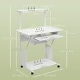 thumbnail image 3 of HOMCOM 32" Computer Desk Mobile Home Office Desk with Keyboard Tray Shelf, 3 of 10