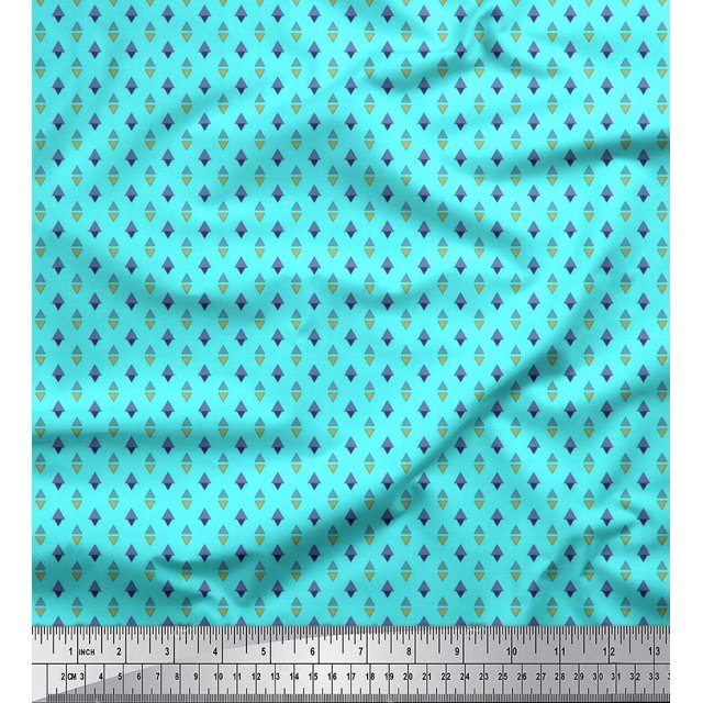 Soimoi Poly Georgette Fabric Triangle Shirting Fabric Prints by Yard 52 Inch Wide