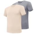 thumbnail image 1 of AherBiu 2PCS Workout Mens T-Shirts Gym Undershirts Crewneck Short Sleeve Basic Cotton T Shirts Solid Color, 1 of 2