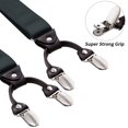 thumbnail image 2 of Buyless Fashion Bretelles Formelles pour Hommes en Sergé de Satin, Lot de 2 - Dos en Y Ajustable à 6 Pinces de 48 Pouces - Bout en Cuir de 1 1/4 Pouces, 2 of 7
