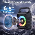 thumbnail image 3 of JYX Karaoke Machine, Bluetooth Karaoke System with 2 Wireless Microphones, Portable Party Speaker with LED Lights, Sholder Strap, Deep Bass, T18-T, 3 of 6