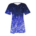 thumbnail image 4 of CEHVOM Mode Femme Décontractée Imprimé Col Rond Ample Manches Courtes T-shirt Haut Blouse Chandail Liquidation, 4 of 5