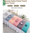 thumbnail image 2 of Guardoinrt Ensemble de 2 Pcs/ensemble Housse de Lit de Massage Réutilisable Ensemble de Serviettes 2 Pcs Matériau Peluche Foncé, avec un Drap de Lit Beauté Gris Housse de Table de Massage, 2 of 6