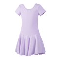 thumbnail image 1 of Robe à Manches Courtes Col Rond, Mode Enfant Été Solide Nœud Collants Filles Danse Bouton Doux Combinaison Mignonne, 1 of 8