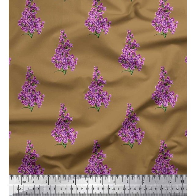 Soimoi Velvet Fabric Semi Circle Geometric Print Fabric by the Yard 58 Inch Wide