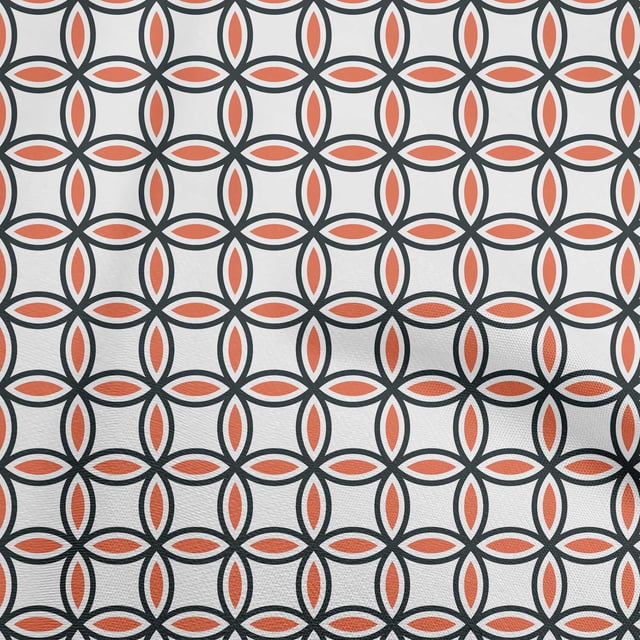 oneOone Cotton Flex Rust Brown Fabric Geometric Sewing Material Print Fabric By The Yard 40 Inch Wide