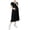 Black, variant on Wo-Fusoul Maternity Dress for Women, Short Sleeve Lapel Loose Fit Casual Comfortable Solid Color, Pregnancy Dress