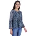 thumbnail image 3 of Moomaya Printed Flared Full Sleeve Tops For Women Summer Casual Short Kurta-NL, 3 of 8