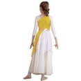 thumbnail image 2 of Jhaoyu Robe de Danse Asymétrique pour Filles Enfants, Robe de Prière Liturgique à Blocs de Couleur Jaune 12, 2 of 7