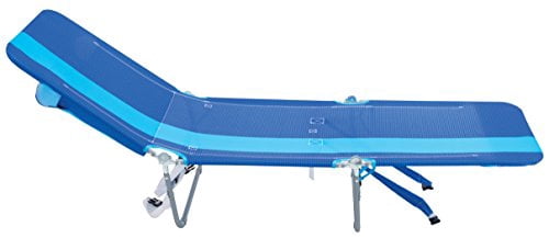 Rio Beach Portable Folding Backpack Lay Flat Beach Lounge Chair With Backpack Straps And Storage Pouch, Blue Stripe