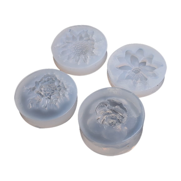 QIDESHIP Hand-Made Cake Molds one Each Of Sizes 87, 88, 89, and 90, Abs Dessert Molds, 4 Molds, 4Pcs Flower Epoxy Resin Kits Camellia Sunflower Rose Pendant Jewelry Making Tools for Home Decor