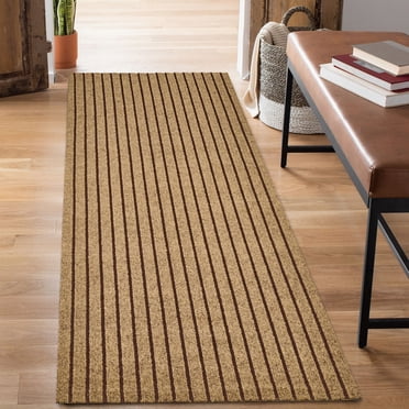 ANTPOP Runner Rug Outdoor Hallway Carpet Runners Non Slip Area Rugs Entrance Mat Indoor for Entryway Kitchen 4'x10',Striped Brown