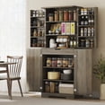 thumbnail image 2 of HOMCOM Armoire de Garde-Manger de Cuisine 72 Pouces, Armoire de Rangement de Cuisine Style Ferme, Gris, 2 of 10
