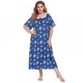 thumbnail image 1 of Chemise de Nuit Douillette à Manches Courtes pour Femmes, Encolure Carrée, Imprimée, Grande Taille, Robes de Maison pour Femmes TG-4TG, 1 of 5