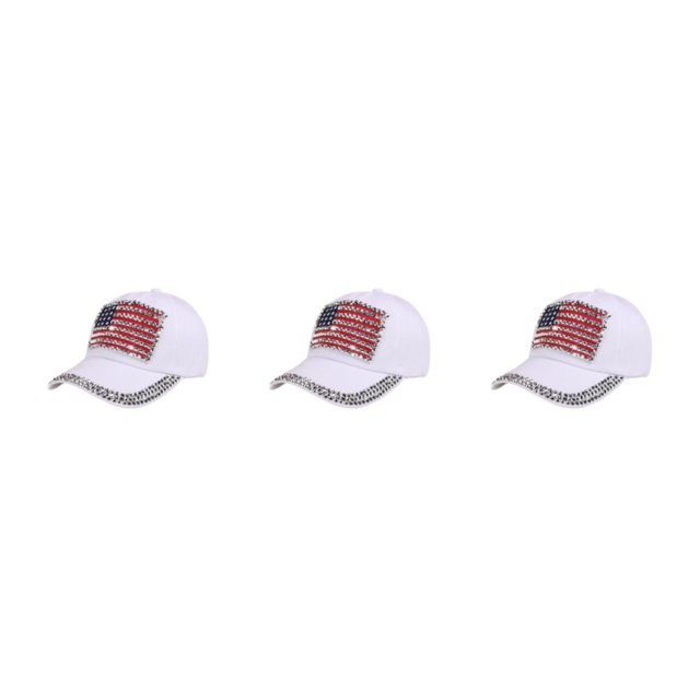 Decodeary Fashionable Baseball Cap Adjustable And Sun Defended Multi-colors Hat White 3Set