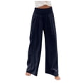 thumbnail image 1 of EQWLJWE Pantalon pour Femmes Pantalon Ample à Jambe Grand pour Femmes Taille Haute Pantalon Droit Pantalon Décontracté, 1 of 8