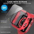 thumbnail image 4 of KOMI 2-Pack for Apple Watch Series 9/8/7/6/5/4/Series SE/SE 2 41mm All-around Screen Protector Case, Tempered Glass Screen Protector Case Ultra-thin for iWatch 41mm Protection Cover -Red, 4 of 5