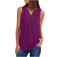 thumbnail image 2 of SMihono Hauts pour Femmes Débardeur d'Été Sans Manches Chemises Zip Tunique Décontractée Col en V Blouse Roulable Débardeurs pour Femmes Hauts d'Été pour Femmes, 2 of 7