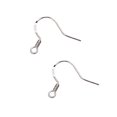 thumbnail image 1 of 1 Pair Earring Hook DIY Craft Earhook Dangling Earwire Jewelry Decorative Hooks Clasp Fitting Jewelry Making Findings Handicraft Accessory Silver, 1 of 6