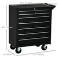thumbnail image 3 of HOMCOM 7 Drawer Tool Chest Mobile Lockable Toolbox with Handle and Wheels, 3 of 10