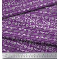 thumbnail image 2 of Soimoi Polyester Crepe Fabric Leaves & Floral Block Print Fabric by The Yard 52 Inch Wide, 2 of 3