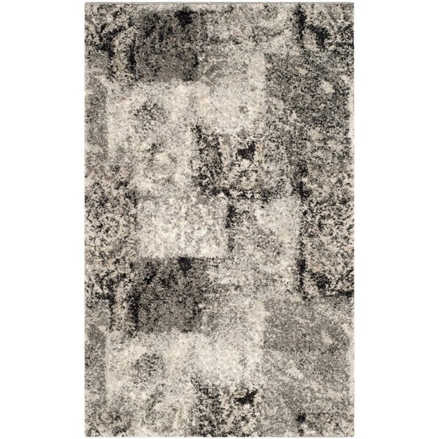 Safavieh Retro 3' X 5' Power Loomed Rug in Cream and Gray