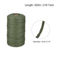 thumbnail image 2 of Unique Bargains Cotton Rope Twine String Twisted Braided Cord, Army Green 200m/218 Yard for Wall Hanging, Macrame Knotting, 2 of 7