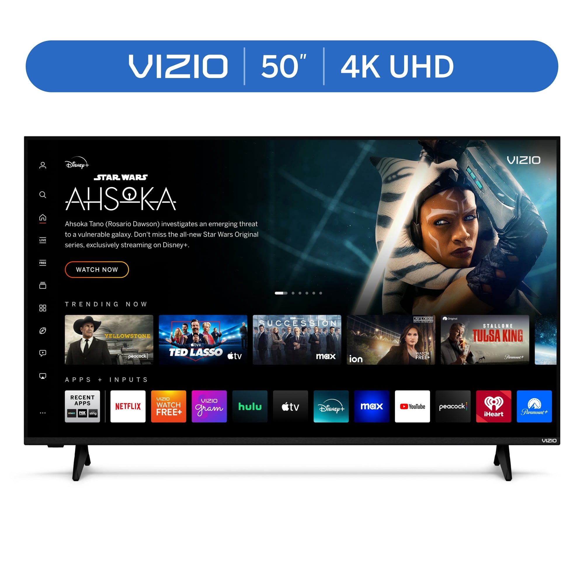 Refurbished Vizio 50" Class 4K UHD LED HDR Smart TV with Dolby Vision Bright+, WiFi 6, Dolby Audio, Bluetooth Listening, V4k50m-08