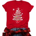 thumbnail image 4 of LUOGENLI T-shirts pour Femme pour Femmes Imprimé de Noël Col Rond T-Shirt pour Femmes Manches Courtes Haut Festif des Fêtes 4TG T-shirts pour Femmes T-shirts Graphiques T-shirts Fête de la Saint-Patrick Rouge TTG, 4 of 4