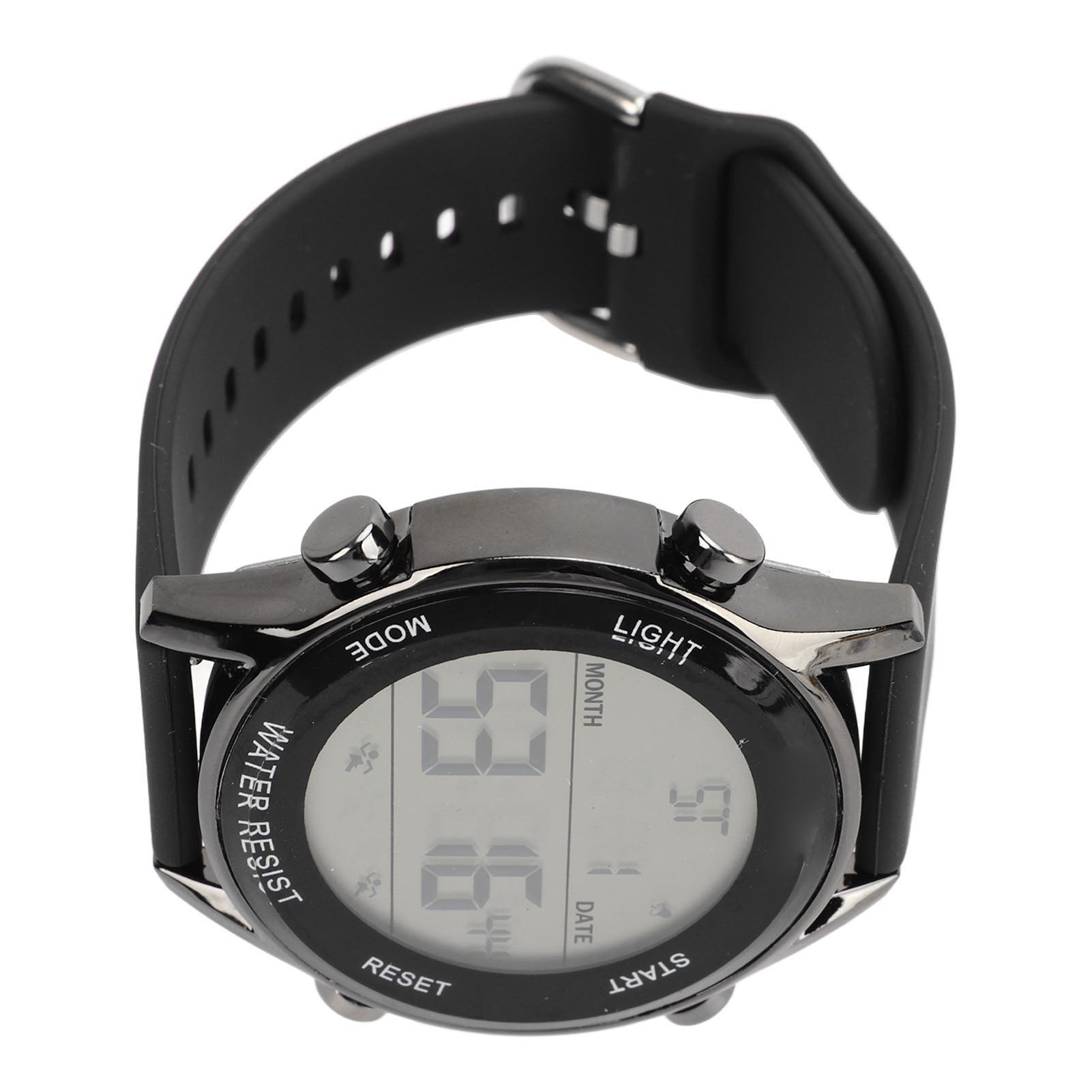 Digital Chronograph Watch, WR50M ABS Plastic Waterproof Luminous Large Screen Outdoor Sports Watch for Men