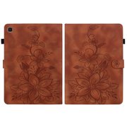 XYX Tablet Case for Samsung Galaxy Tab A7 Lite 8.7 inch SM-T220 SM-T225, Lily Flower Pattern PU Leather Multiple Viewing Angles Stand Slim Folio Tablet Cover (Brown)