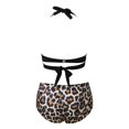 thumbnail image 4 of Aligament Ensemble Bikini de Maillot de Bain pour Femme Bikini Fendu à Contraste de Poitrine Élevé, 4 of 7
