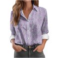 thumbnail image 2 of Wensltd Chemises Boutonnées pour Femmes Chic à Imprimé Floral Blouse à Manches Longues, 2 of 6