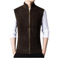 thumbnail image 3 of LOVZFMLL Vestes pour Hommes Décontractées Mode Col Montant Ajusté Chaud Chandail Tricoté Sans Manches à Capuche Veste Décontractée, 3 of 8