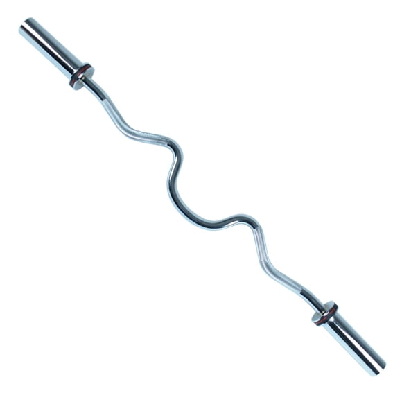 Sunny Health & Fitness 48" Olympic Super Curl bar with Ring Collars