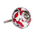 thumbnail image 3 of Knob-it 676685031464 Ensemble Vintage de Boutons Ronds en Céramique Peints à la Main - Blanc et Rouge - Lot de 8, 3 of 3