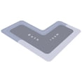 thumbnail image 4 of Bathroom Rug under $5! Yannianjz L-Shaped Bath Mat, Corner Absorbent Bathroom Rug, Non-Slip Kitchen Floor Mat, Memory Foam Carpet for Tub Shower, 80x80cm Grey Blue Brown, 4 of 9