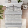 thumbnail image 1 of Boho King Comforter Bedding Sets, Gray and Cream Farmhouse Comforter Set , Mid Century Modern Bedding ,Cotton Top , 3-Pieces Including Matching Pillow Shams (104x90 Inches), 1 of 15