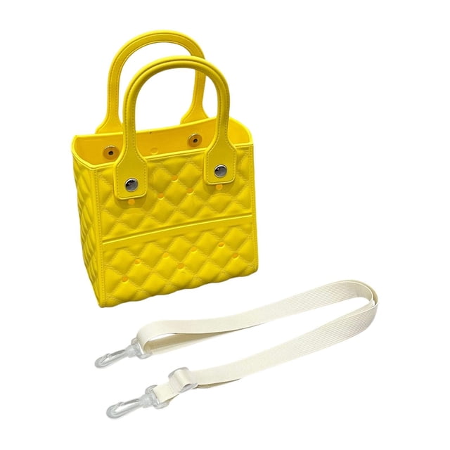 Esquirla Sac à Trous de Plage pour Femmes, Pochette de Rangement Respirante pour Piscines, Voyage, Gym, Jaune