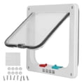 thumbnail image 2 of Porte à Clapet pour Chat, Étanche Transparente Résistante aux Intempéries Durable 4 Modes de Commutation Porte à Clapet pour Animal pour Intérieur et Extérieur pour la Maison Blanc,Brun, 2 of 8